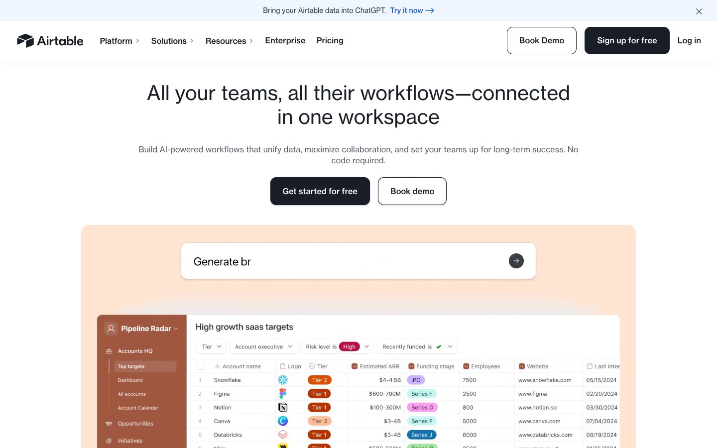 Airtable Dashboard Screenshot