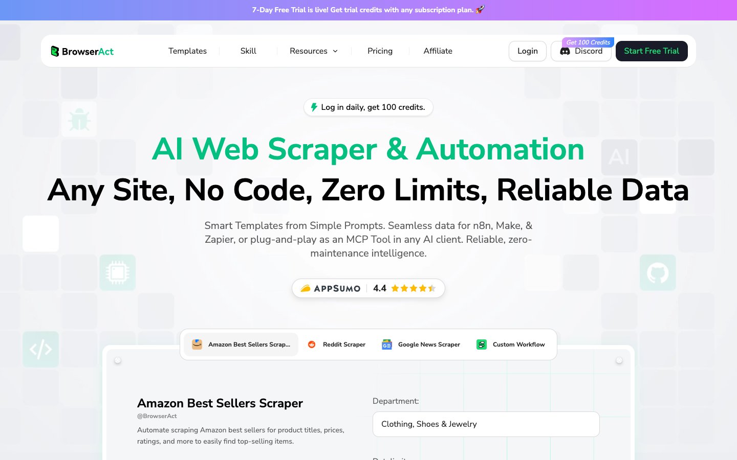 Browseract Dashboard Screenshot