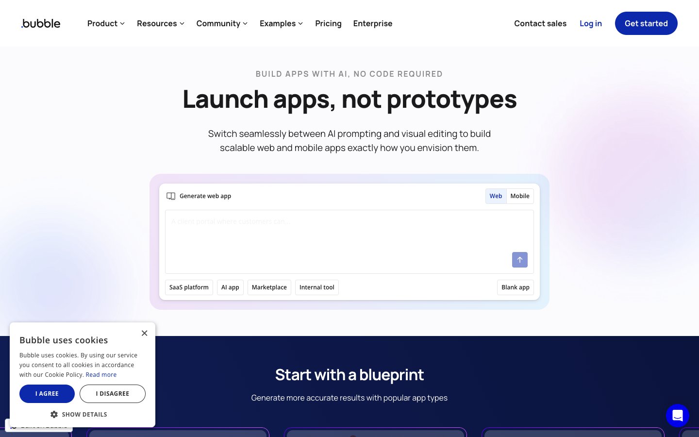 Bubble Dashboard Screenshot