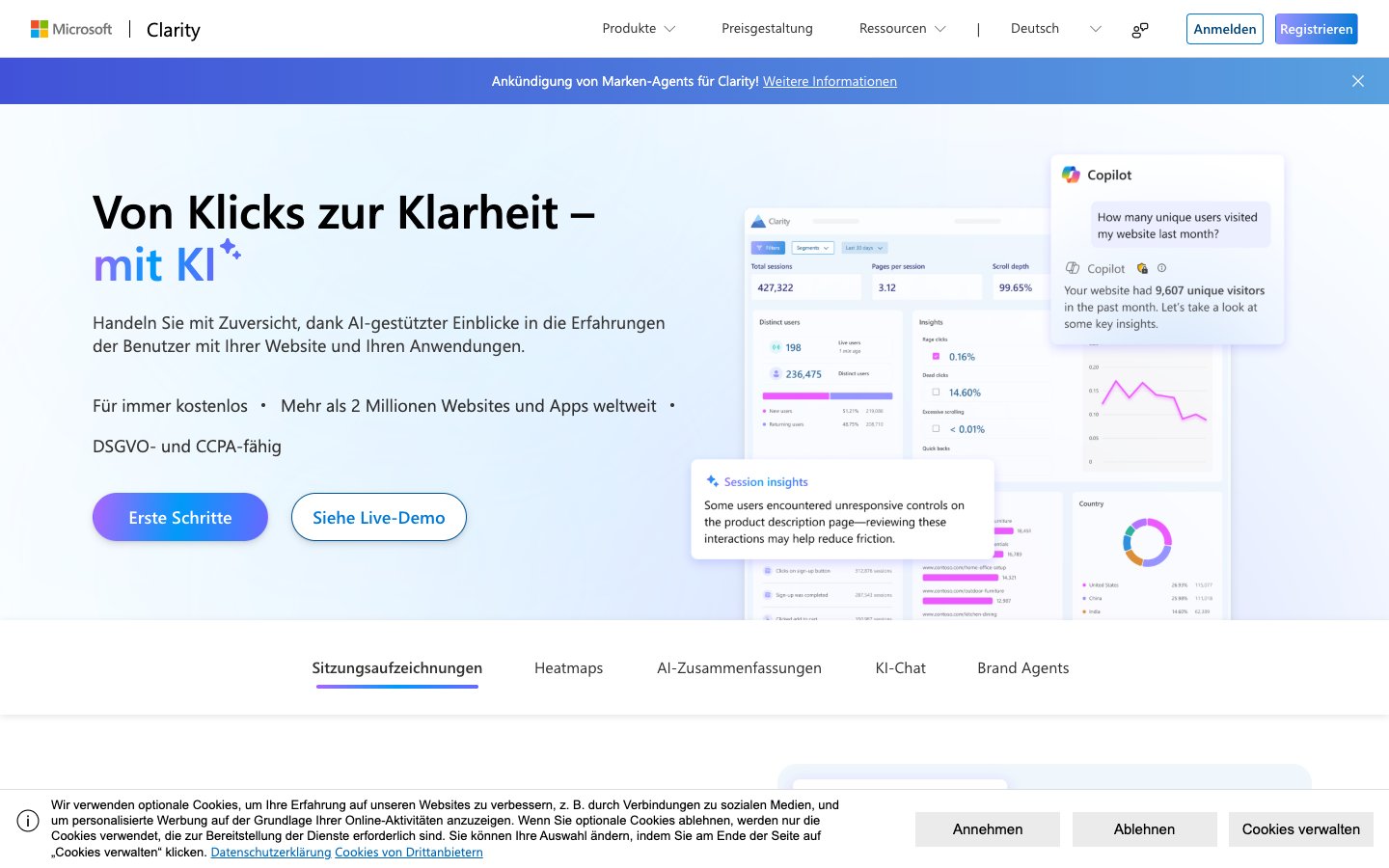 Clarity Dashboard Screenshot