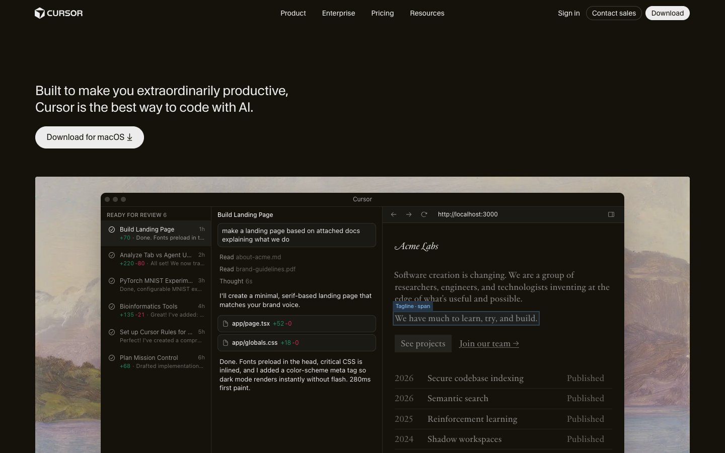 Cursor Dashboard Screenshot