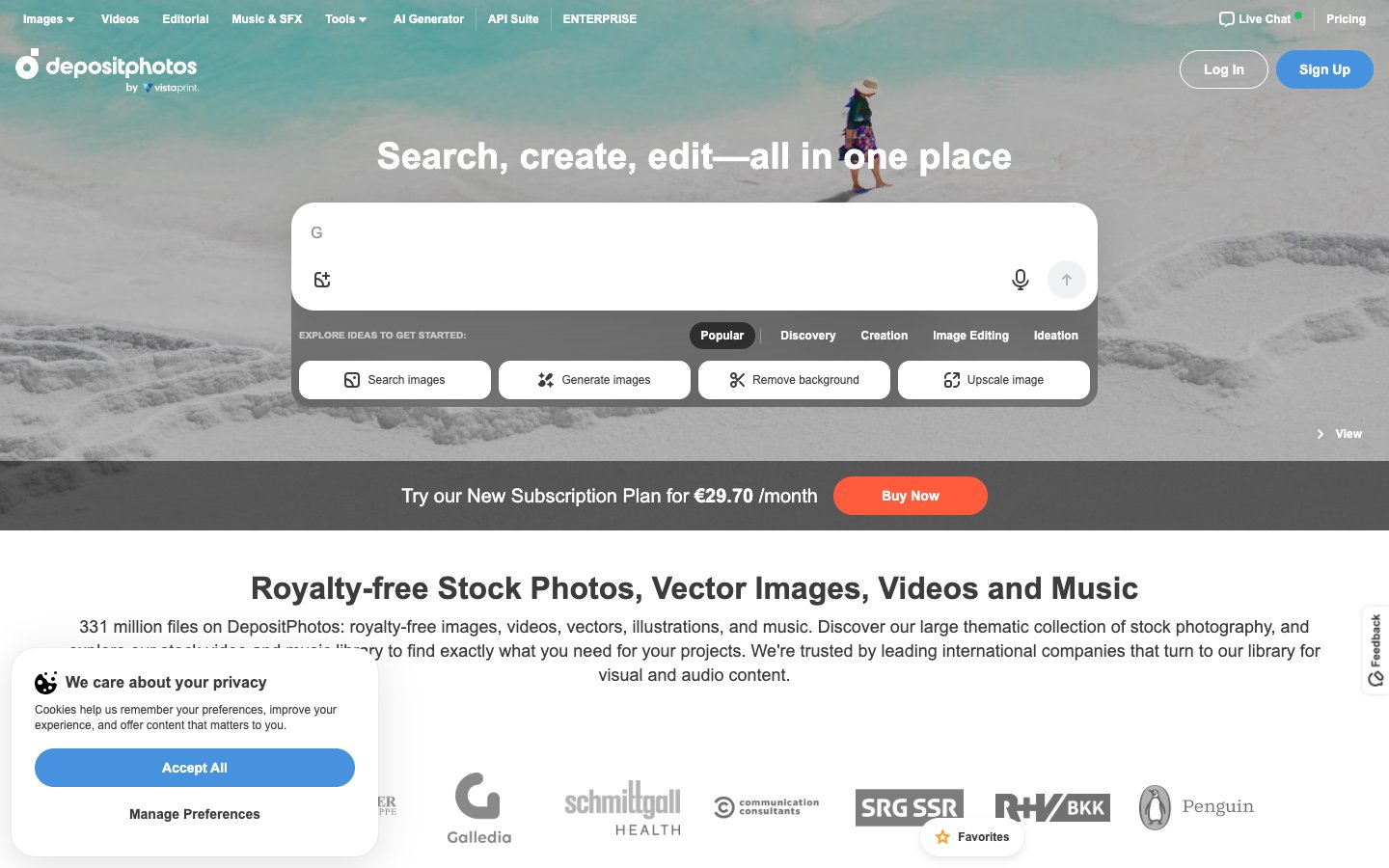 Depositphotos Dashboard Screenshot