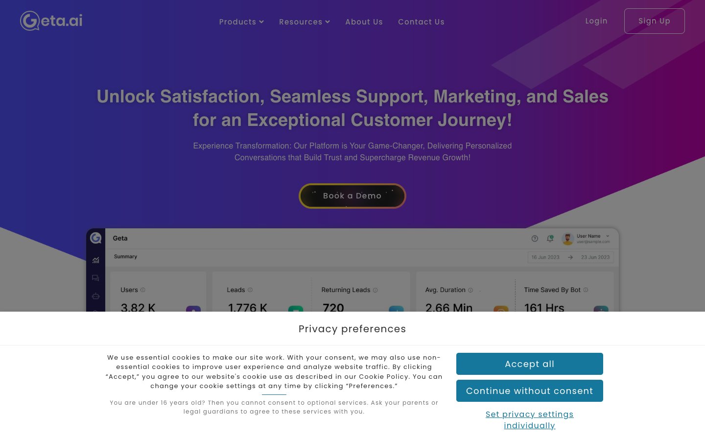 Greta Ai Dashboard Screenshot