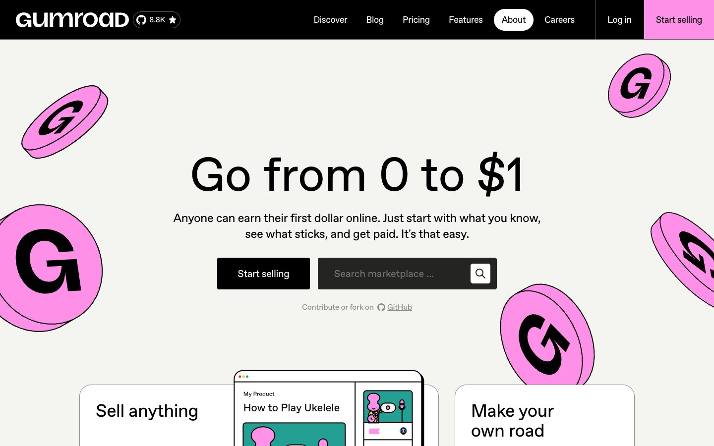 Gumroad Dashboard Screenshot
