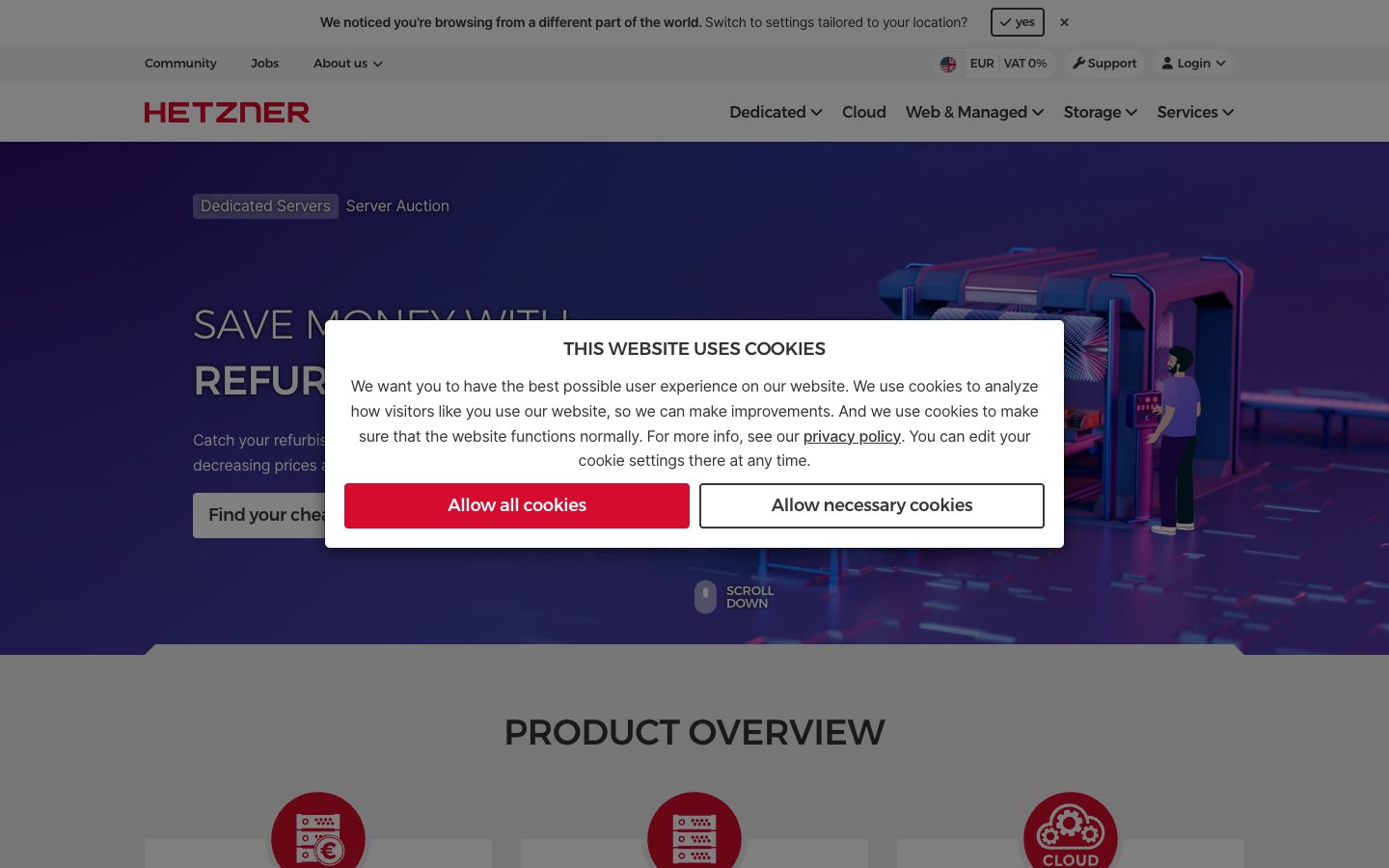 Hetzner Dashboard Screenshot