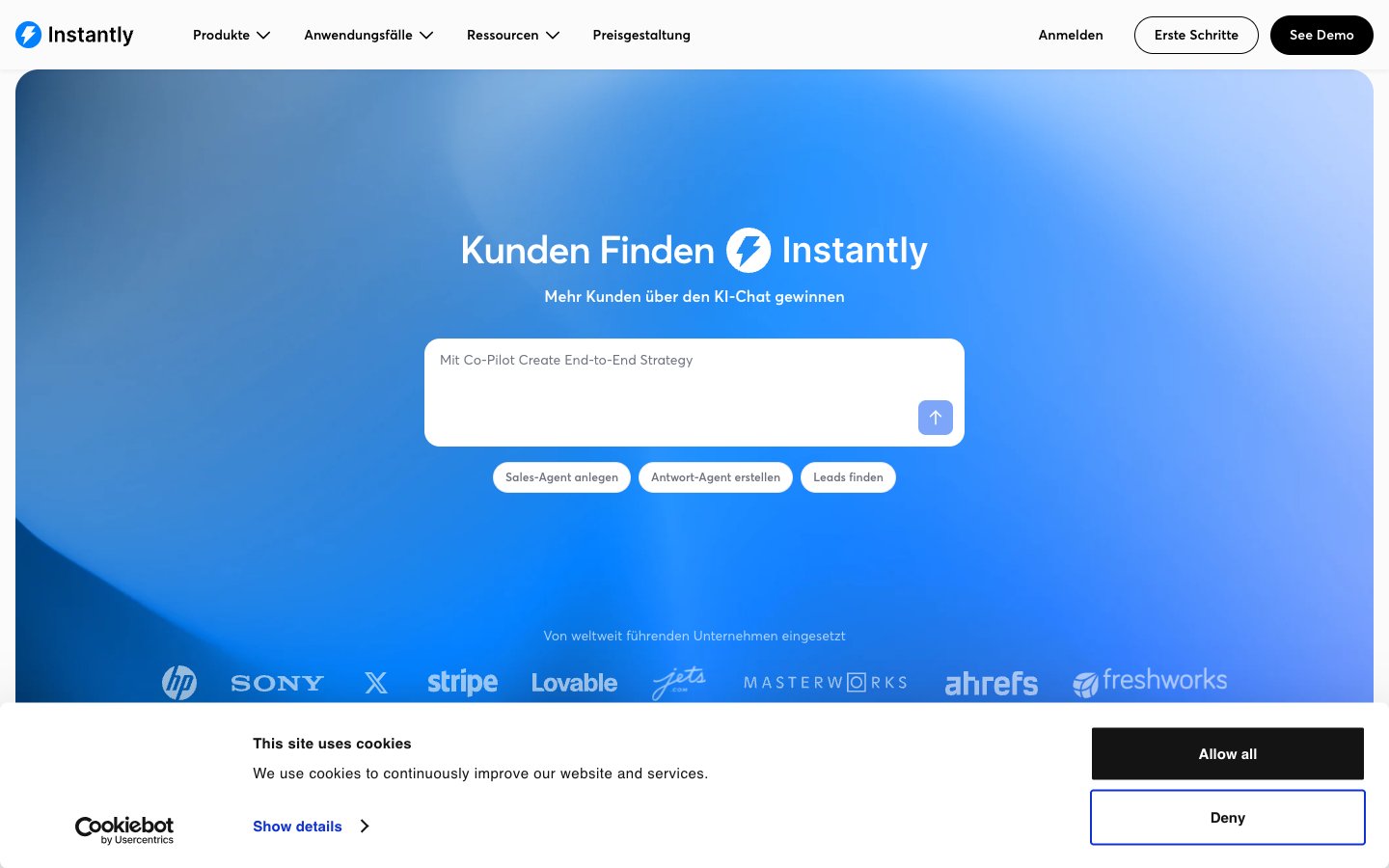 Instantly Dashboard Screenshot