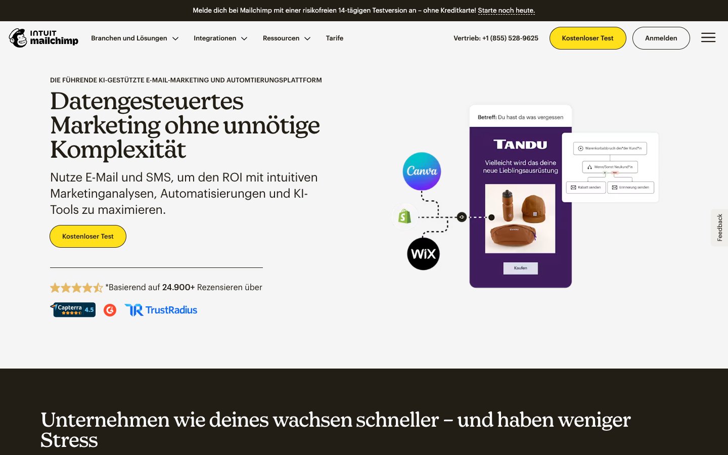 Mailchimp Dashboard Screenshot