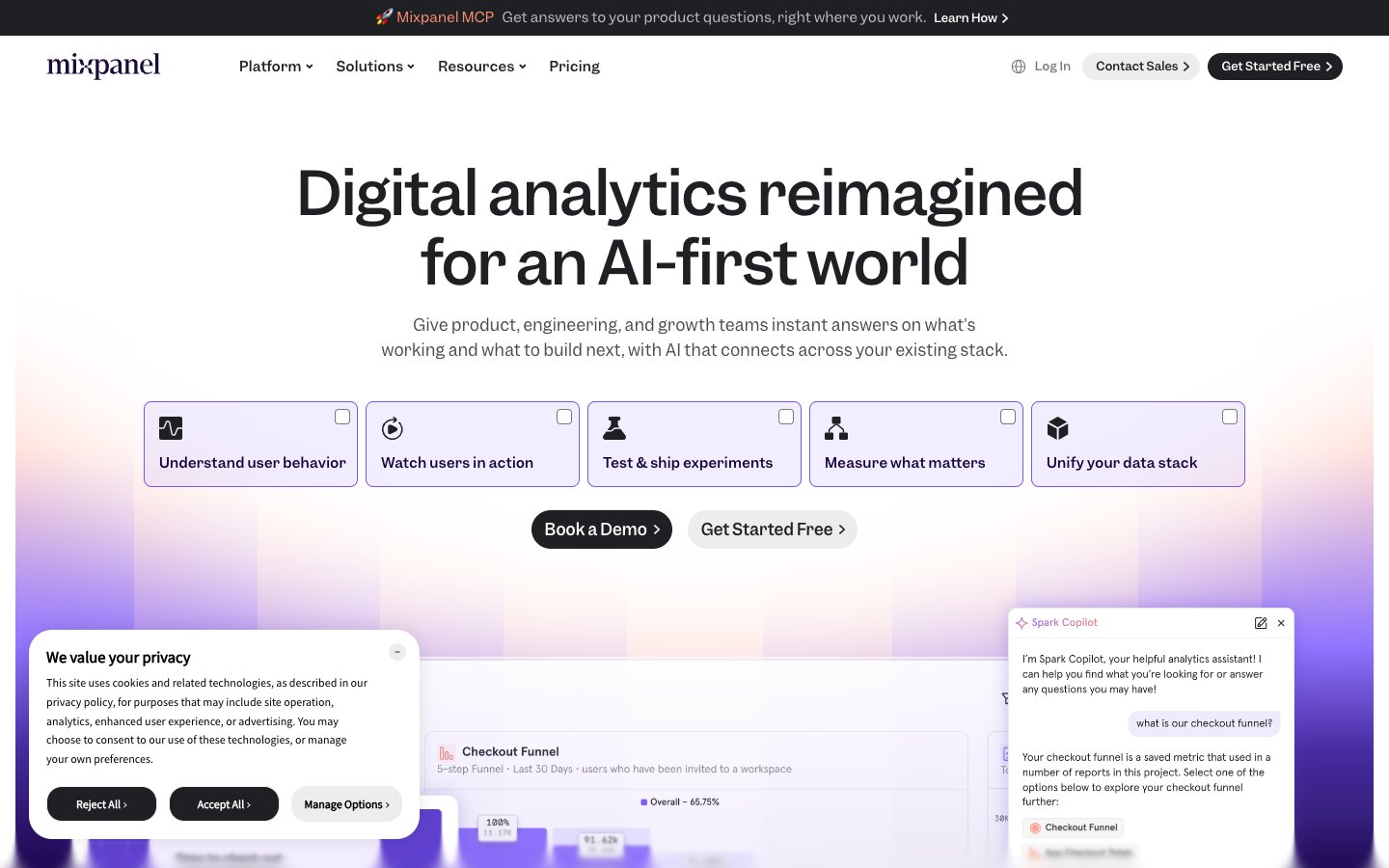 Mixpanel Dashboard Screenshot
