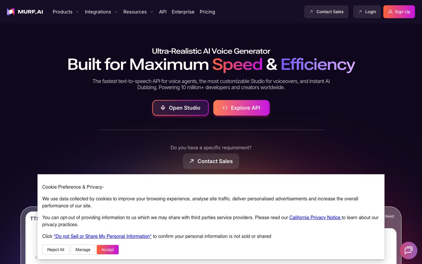Murf Dashboard Screenshot