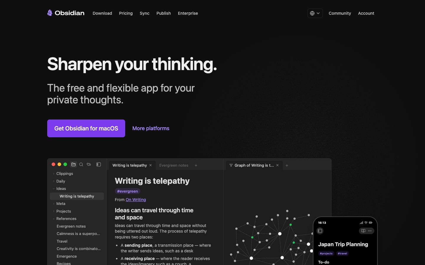 Obsidian Dashboard Screenshot