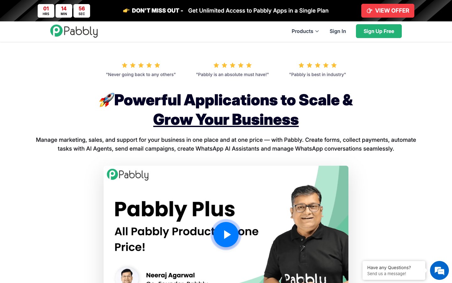 Pabbly Dashboard Screenshot