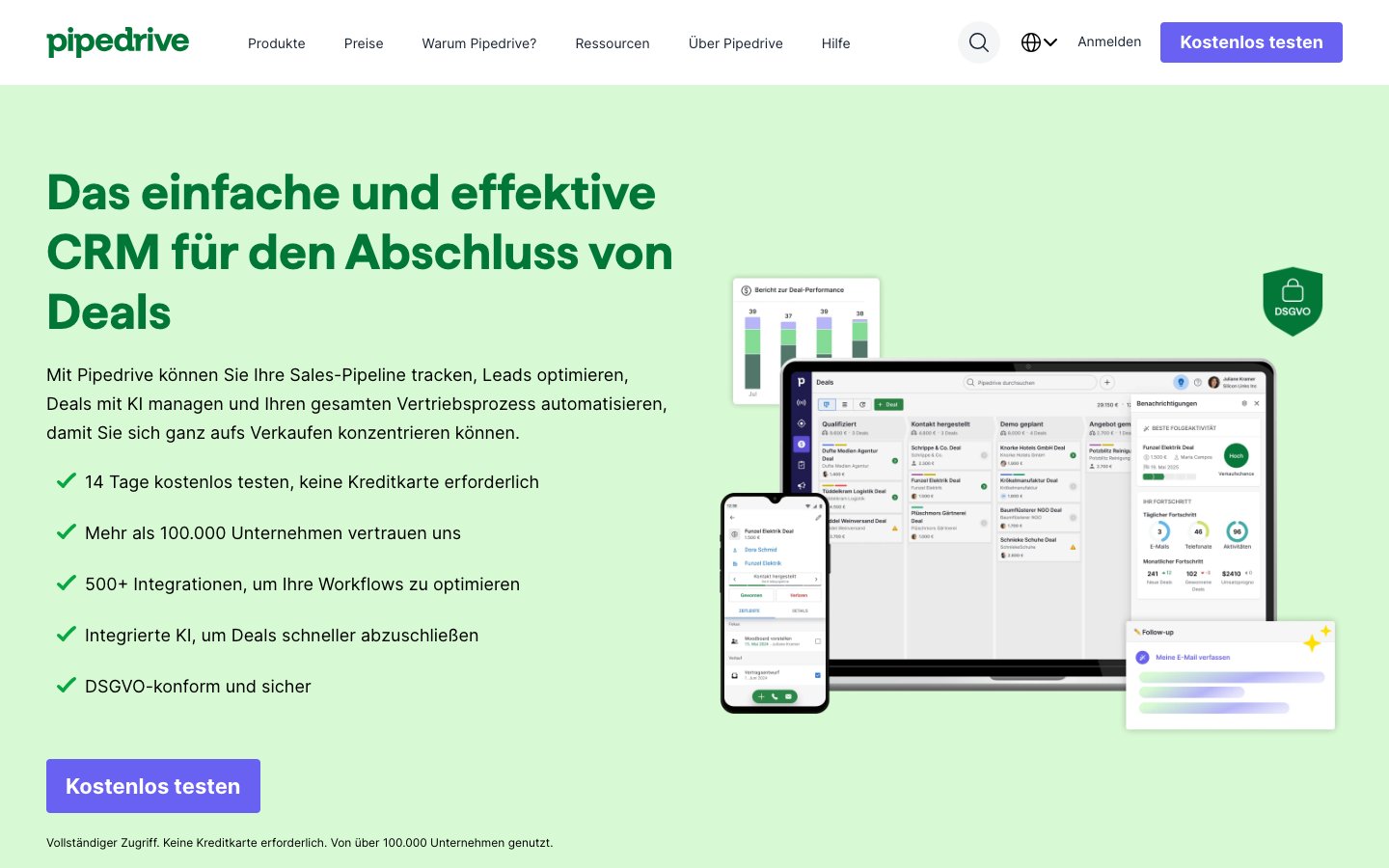 Pipedrive Dashboard Screenshot