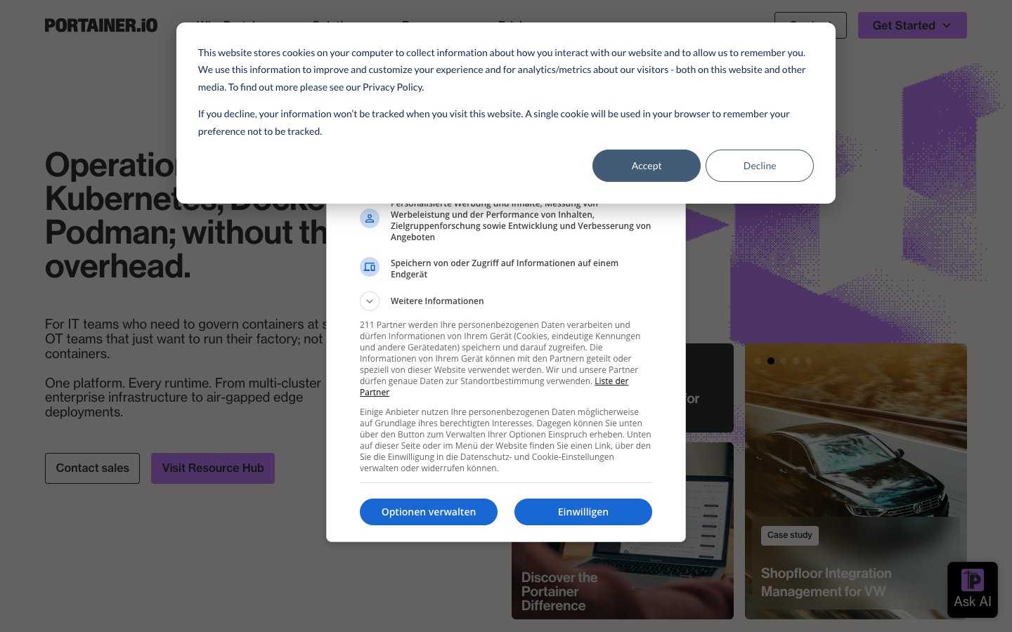 Portainer Dashboard Screenshot