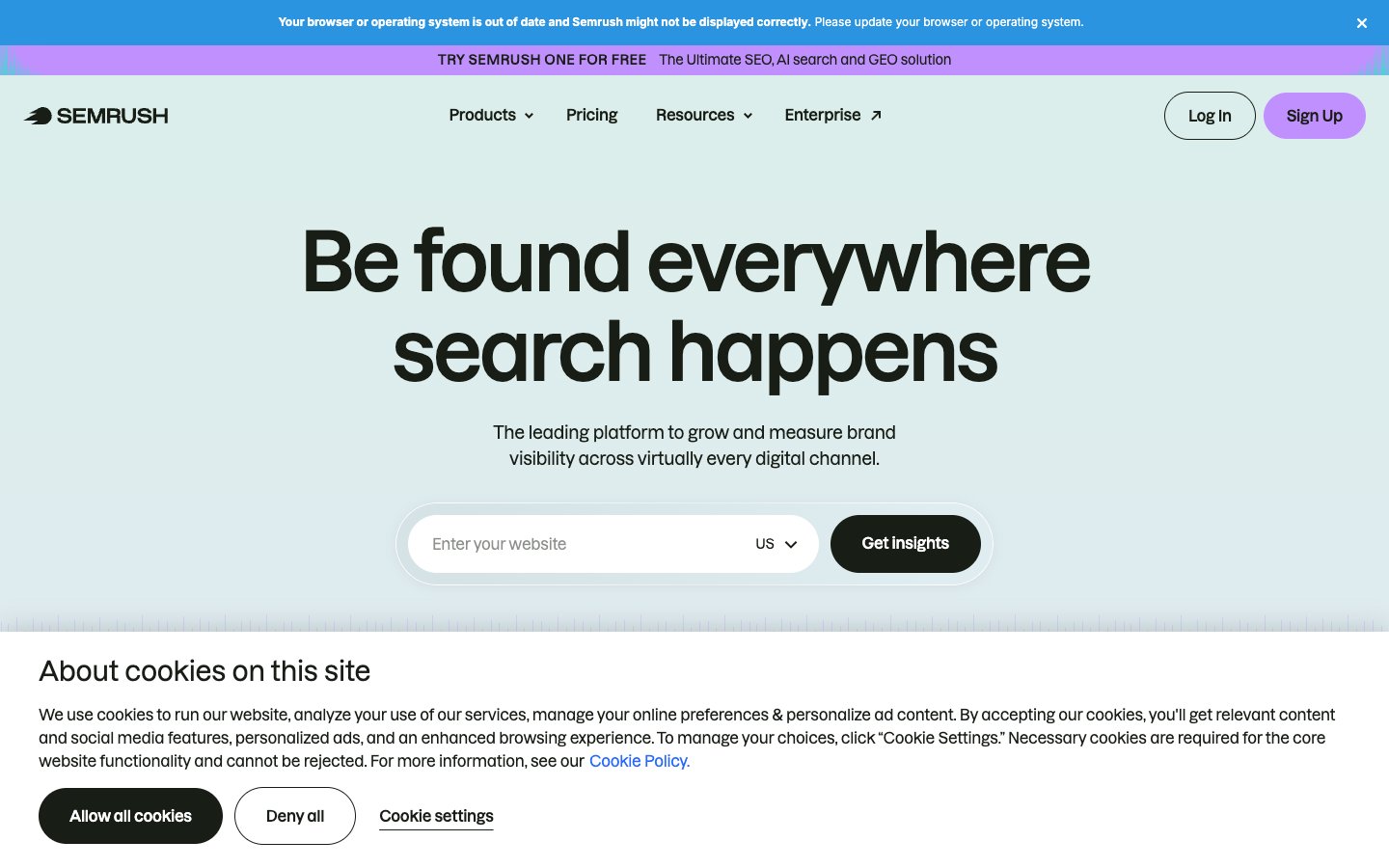 Semrush Dashboard Screenshot