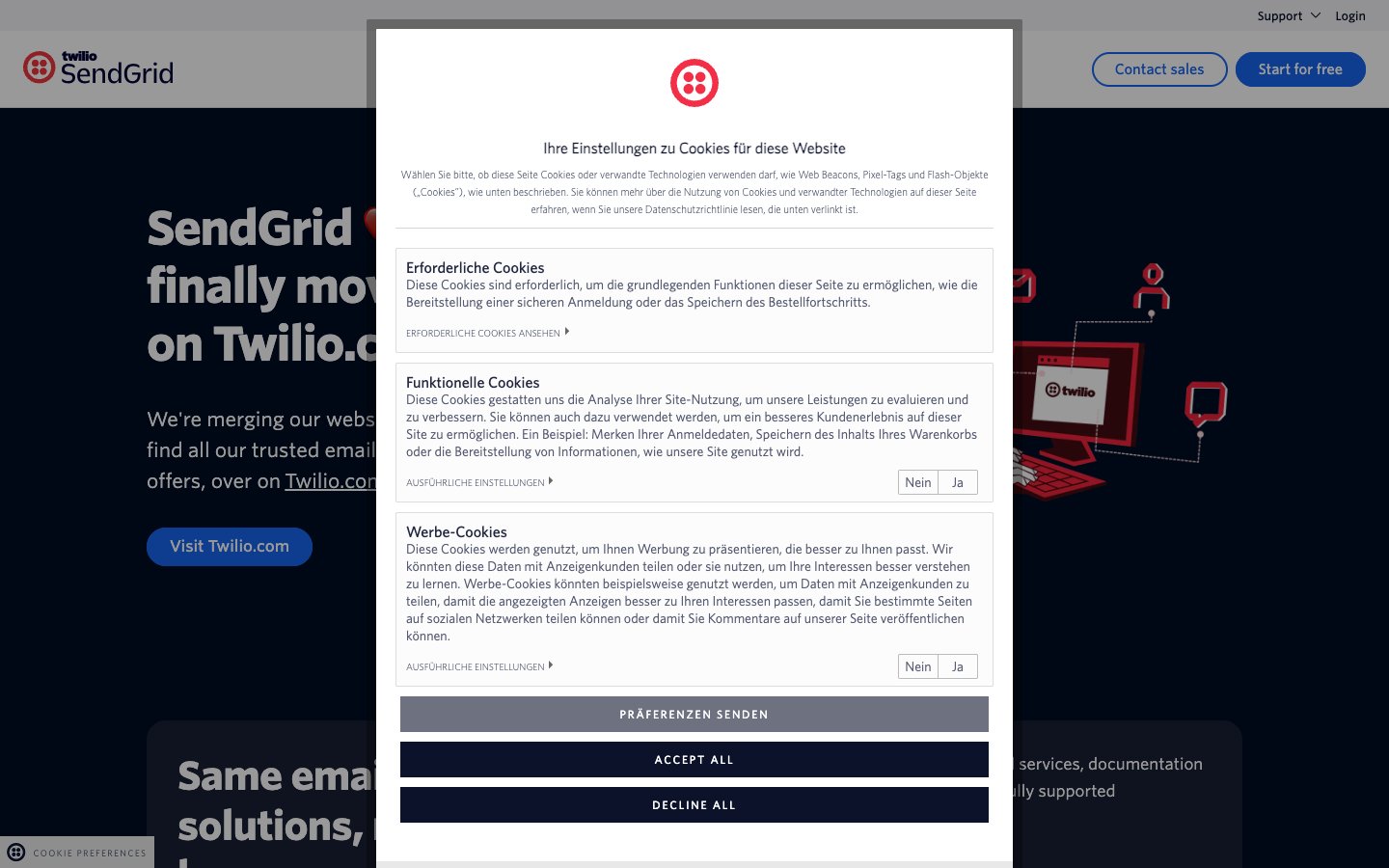 Sendgrid Dashboard Screenshot