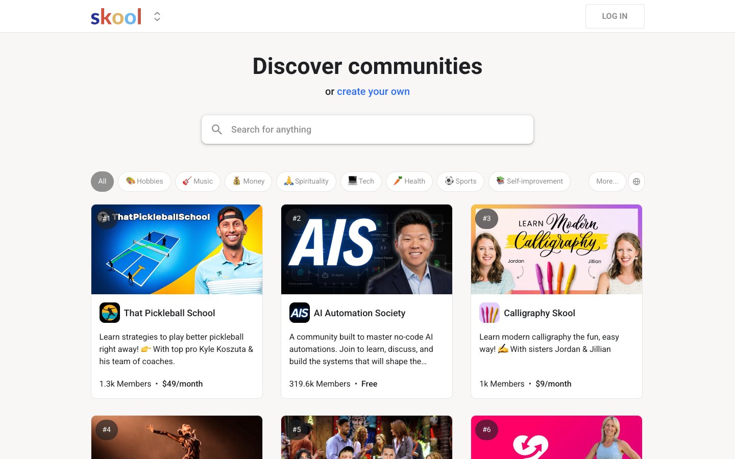 Skool Dashboard Screenshot