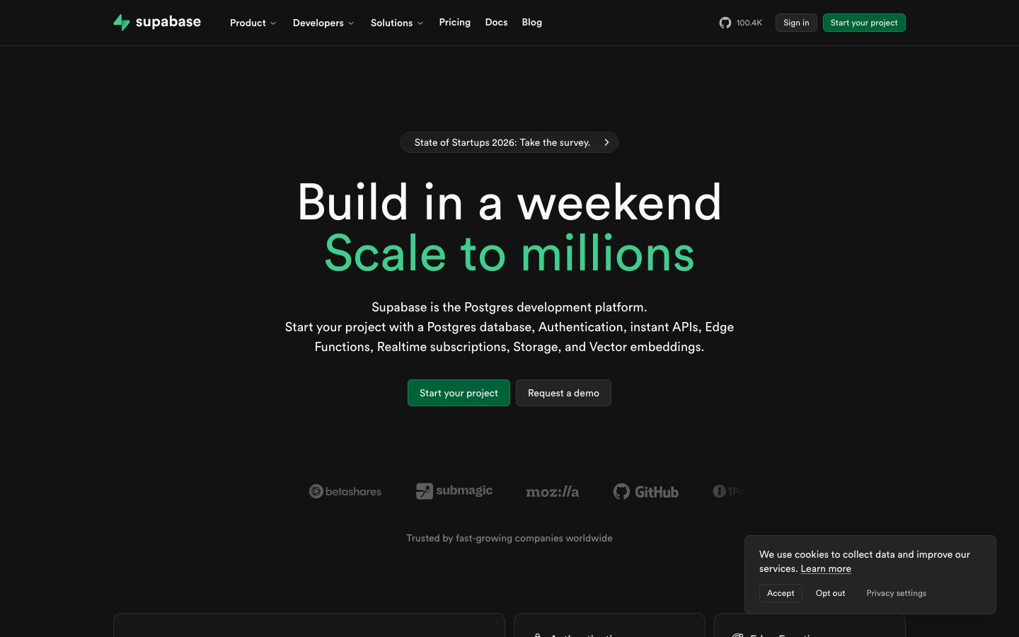 Supabase Dashboard Screenshot