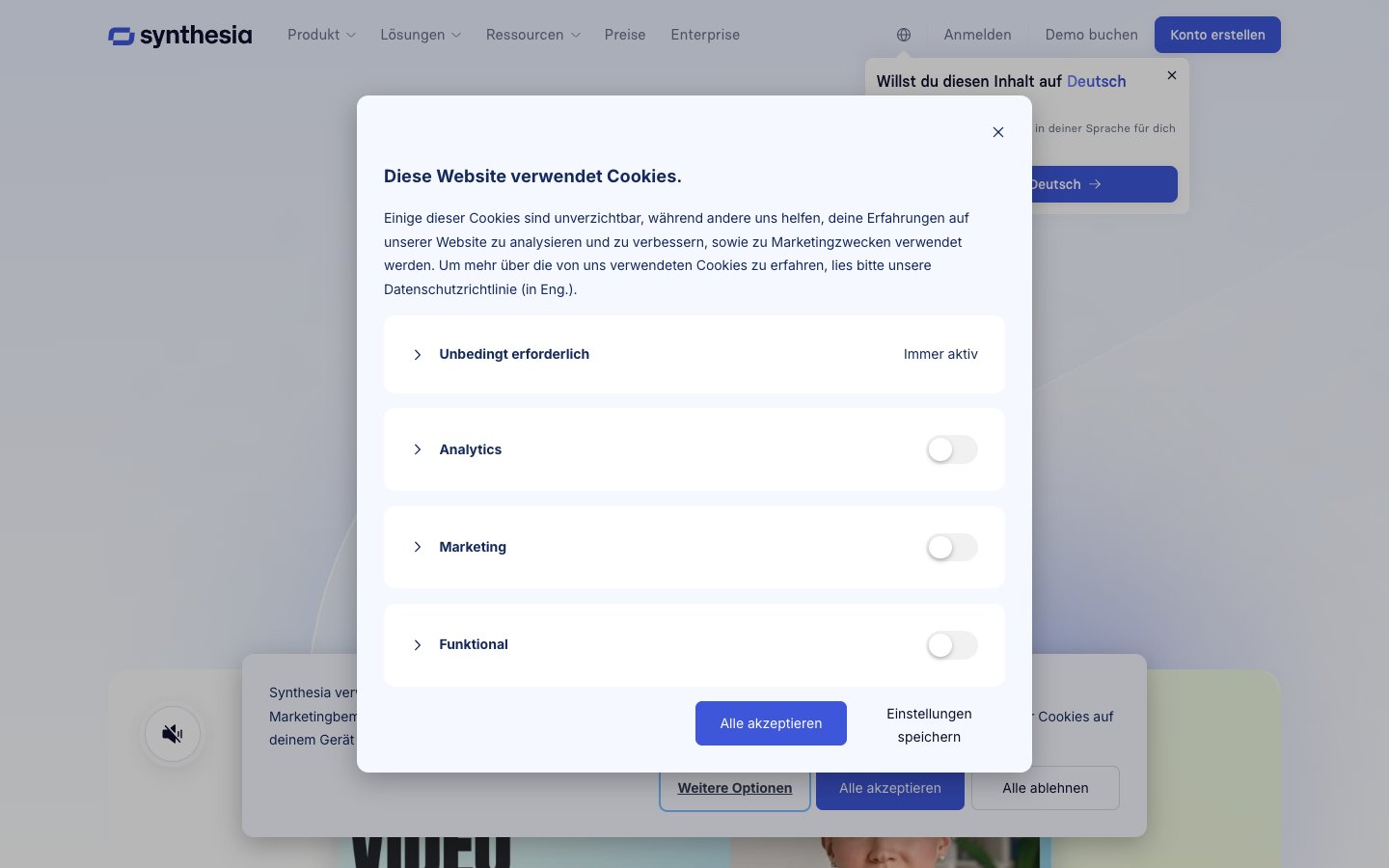 Synthesia Dashboard Screenshot