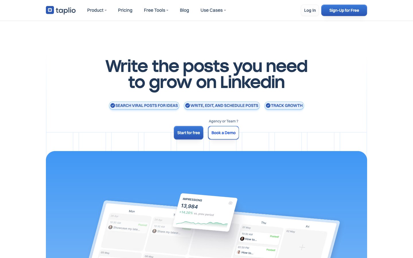 Taplio Dashboard Screenshot