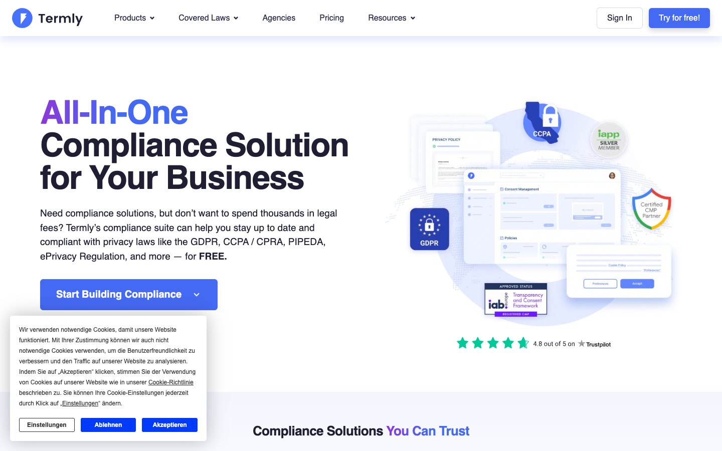 Termly Dashboard Screenshot