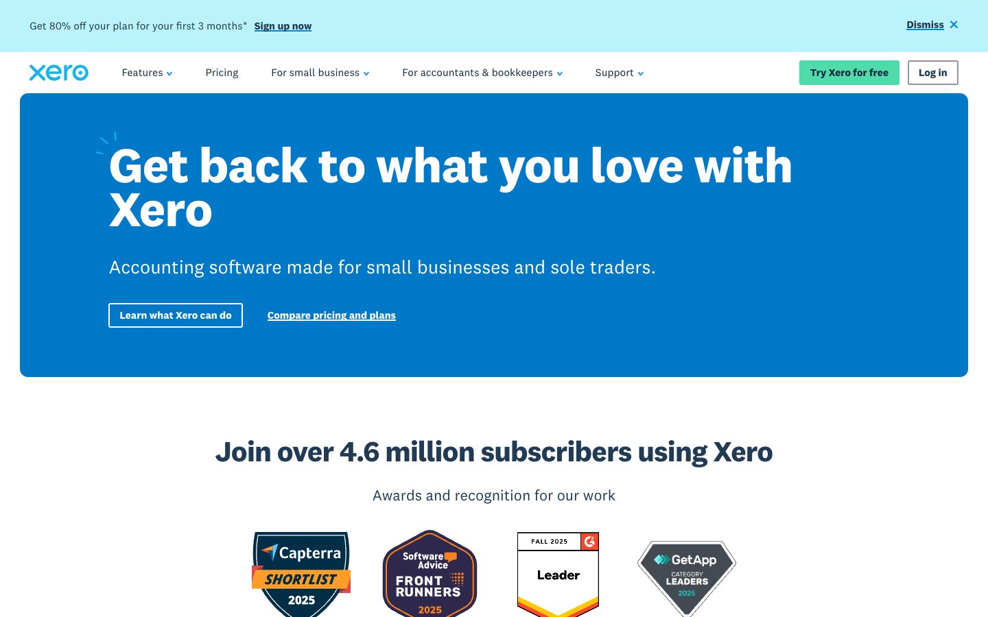 Xero Dashboard Screenshot